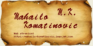 Mahailo Komatinović vizit kartica
